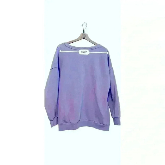 Funny Purple Coffee Pullover Crewneck V Neck Oversized Fit Size L Sarcastic - Picture 7 of 9